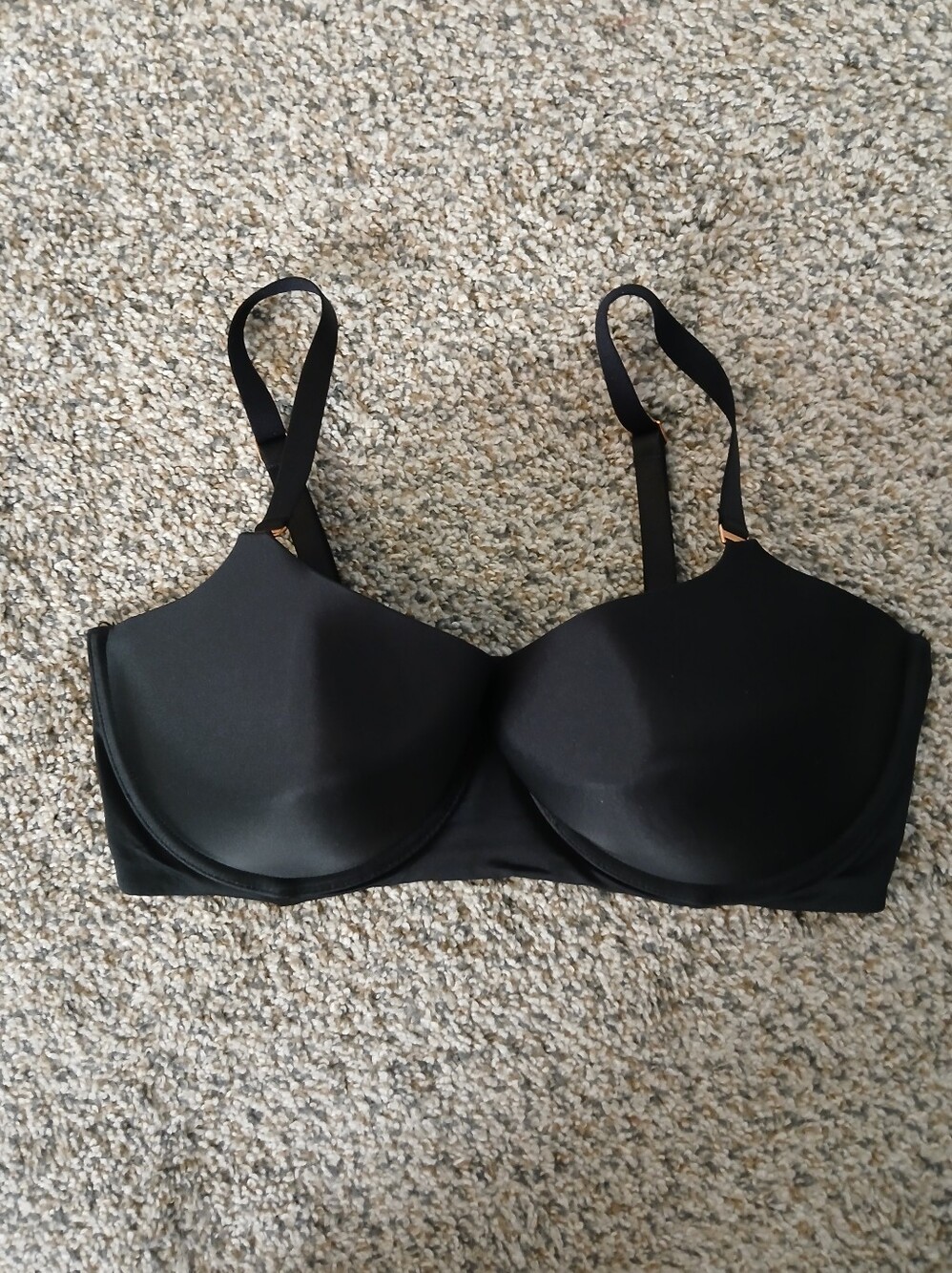 Aerie "Real Power" Black Silk Bra Underwire 38DD Push Up